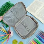 Estojo Box 100 Pens com 1 Divisória Colorido Xadrez - Daterra