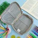 Estojo Box 100 Pens com 1 Divisória Colorido Xadrez - Daterra