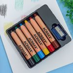 Lápis de Cor Jumbo 11mm c/ Apontador 6 Cores - Acrilex