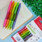 Kit com 5 Canetas Neon Esferográficas Retrátil Poly Radiant 0.7 mm - Faber-Castell