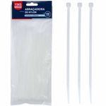 Abraçadeira Nylon Branco e Preto 2,5 mm x 20 cm Com 100 Unidades - Yin's