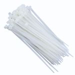 Abraçadeira Nylon Branco e Preto 2,5 mm x 20 cm Com 100 Unidades - Yin's