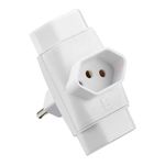 Benjamin Pino Adaptador Tripolar com 3 Saídas 10A  Bivolt Branco YP8115 - Yin's