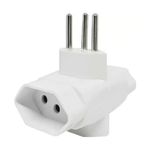 Benjamin Pino Adaptador Tripolar com 3 Saídas 10A  Bivolt Branco YP8115 - Yin's
