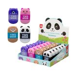 Apontador com Depósito e Borracha Bichinhos (Macaco, Panda, Porco e Urso) - Yins