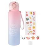 Garrafa Plástica 700 ml Colorida Degradê com Adesivos – Weeze