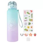 Garrafa Plástica 700 ml Colorida Degradê com Adesivos – Weeze