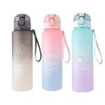 Garrafa Plástica 700 ml Colorida Degradê com Adesivos – Weeze