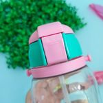 Garrafa Plástica 650 ml Infantil Estampada com Canudo de Silicone (Leão, Elefante, Trator e Unicórnio) - Interponte