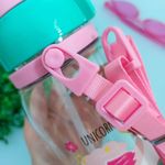 Garrafa Plástica 650 ml Infantil Estampada com Canudo de Silicone (Leão, Elefante, Trator e Unicórnio) - Interponte