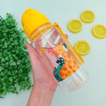 Garrafa Plástica 450 ml Infantil Estampada (Elefante, Girafa, Leão e Macaco) - Weeze
