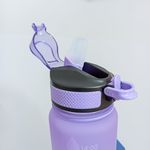 Garrafa Plástica 1 Litro Degradê com Marcações do Horários e Canudo de Silicone ( Amarela, Lilás, Rosa e Verde ) - Weeze