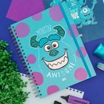 Caderno Universitário Smart Monstros SA James Sullivan Azul 20 x 27,5 cm 80 Folhas - DAC