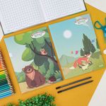 Caderno Quadriculado 10x10 Dominguinhos 19 x 24,8 cm 40 Folhas - São Domingos