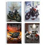 Caderno Brochura Capa Dura Motos 20 x 27,5 cm 80 Folhas - São Domingos