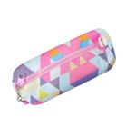Estojo Escolar Simples Nylon Estampado Formas Coloridas - Daterra