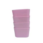 Porta Objetos Pequeno 4 Peças (Rosa e Transparente) - Dello