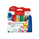 Canetinhas Ultra Laváveis Extrajumbo com 6 Cores Tradicionais - Faber-Castell