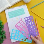 Kit Régua Geométrica Stencil Fun Blister com 4 unidades - Tilibra