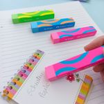 Borracha Be Bright com Recorte na Capa Protetora (Azul, Rosa e Verde) - Faber-Castell