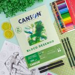Bloco de Desenho Escolar A4 200g 20 Folhas - Canson