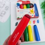 Canetinhas Ultra Laváveis Extrajumbo com 6 Cores Tradicionais - Faber-Castell