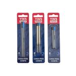 Kit Recarga para Caneta Esferográfia Tinta Azul e Preta 1.0 mm - Yin's