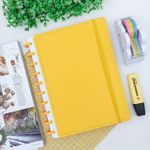Caderno de Disco Colegial Amarelo 20 x 26 cm 80 Folhas - Win Paper