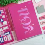 Caderno Universitário Capa Dura com Espiral 10 Matérias Love Pink 20 x 27,5 cm (Rosa) - Tilibra