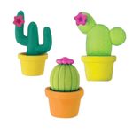 Kit com 3 Borrachas Plásticas Formato Cactos - Tilibra