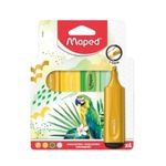 Kit Caneta Marca Texto FluoPeps 4 Cores (Amarelo Neon, Ouro, Verde Glitter  e Verde Neon)  - Maped