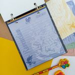 Mini Fichário Argolado 155 x 190 mm Harry Potter Capa Protetora Cristal e Capa Flexível Azul com 80 Folhas Pautadas e Decoradas - DAC