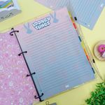 Fichário Universitário Looney Tunes  275 X 223 X 40 mm Capa Protetora Cristal e Capa Vira Pôster 192 Folhas Pautadas e Decoradas - DAC