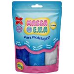 Kit Três Cores Tons de Azul Massa de E.V.A. 50 Gramas Para Modelagem - Make+
