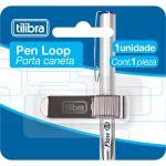 Clip Porta Caneta Pen Loop Prata - Tilibra