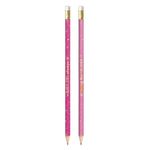 Lápis Grafite Colorido Glitter Rosa nº2 com Borracha - Tilibra