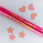 Lápis Grafite Colorido Glitter Rosa nº2 com Borracha - Tilibra
