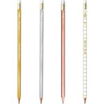 Lápis Grafite West Village nº2 com Borracha Colorido (Branco, Dourado e Rose) - Tilibra