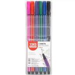 Caneta Hidrográfica Fineliner Ponta Fina 0.4mm 6 Cores - Yin's