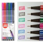Caneta Hidrográfica Fineliner Ponta Fina 0.4mm 6 Cores - Yin's