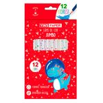 Lápis 12 Cores Jumbo Grande Triangular + Apontador Jumbo - Yins