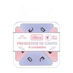Prendedor para Papel de Canto com Tom Pastel (Lilás e Rosa) 4 Unidades - Tilibra