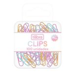 Clips Colorido de Metal Tom Pastel 100 Unidades - Tilibra