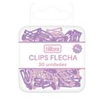 Clips Colorido em Flecha Tom Pastel (Lilás e Rosa) 30 Unidades - Tilibra
