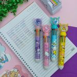 Caneta Esferográfica 0.7mm com 10 Cores  Hello Kitty Mini World - Importado