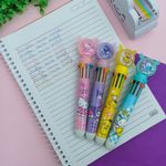 Caneta Esferográfica 0.7mm com 10 Cores  Hello Kitty Mini World - Importado
