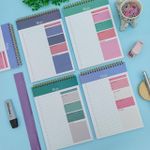 Planner Diário de Mesa Tom Pastel (Azul e Verde) 17 x 24 cm 50 Folhas - Importado