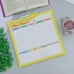 Quadro Branco de Recado e Plano Semanal Magnético 29 x 29 cm (Amarelo, Lilás, Rosa e Verde) -  Importado