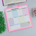 Quadro Branco de Recado e Plano Semanal Magnético 29 x 29 cm (Amarelo, Lilás, Rosa e Verde) -  Importado