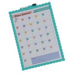Quadro Branco de Recado e Plano Semanal Magnético 39 x 28 cm (Amarelo, Lilás, Rosa e Verde) - Importado